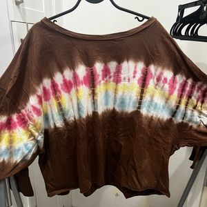 Tie dye 100% cotton terry lightweight crop top